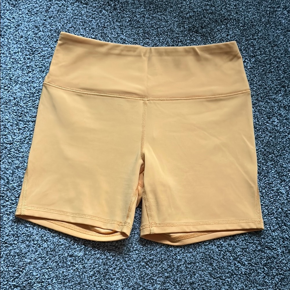 Women's warm yellow High-Waisted biker shorts